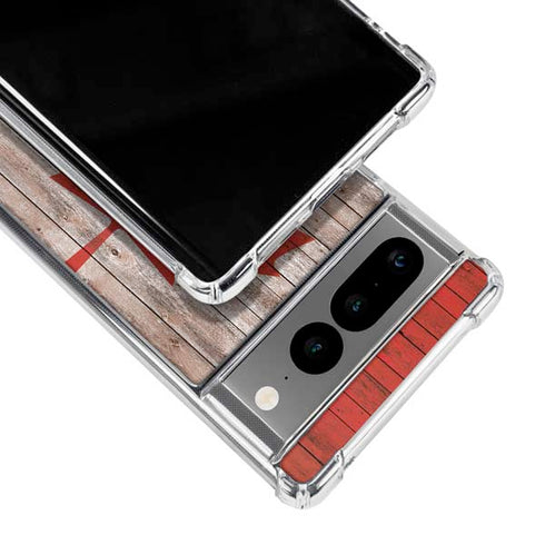 Canadian Flag Dark Wood Google Pixel 7 Pro Clear Case